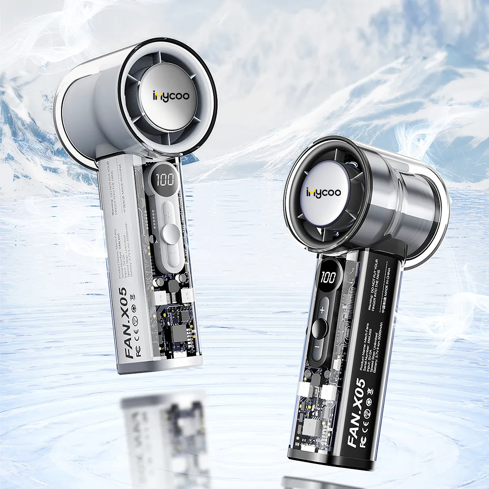 হাই স্পিড পোর্টেবল কুলিং ফ্যান – ডিজিটাল ডিসপ্লে রিচার্জেবল মিনি ফ্যান