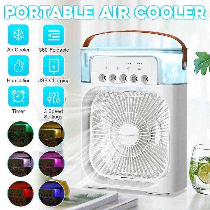 Portable Air Cooler Fan – Mini AC Cooler With Humidifier & LED Light