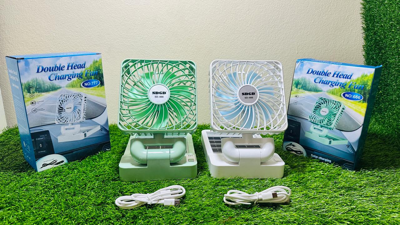 SD-666 Solar Rechargeable Folding Fan – Portable Desktop & Handheld Fan